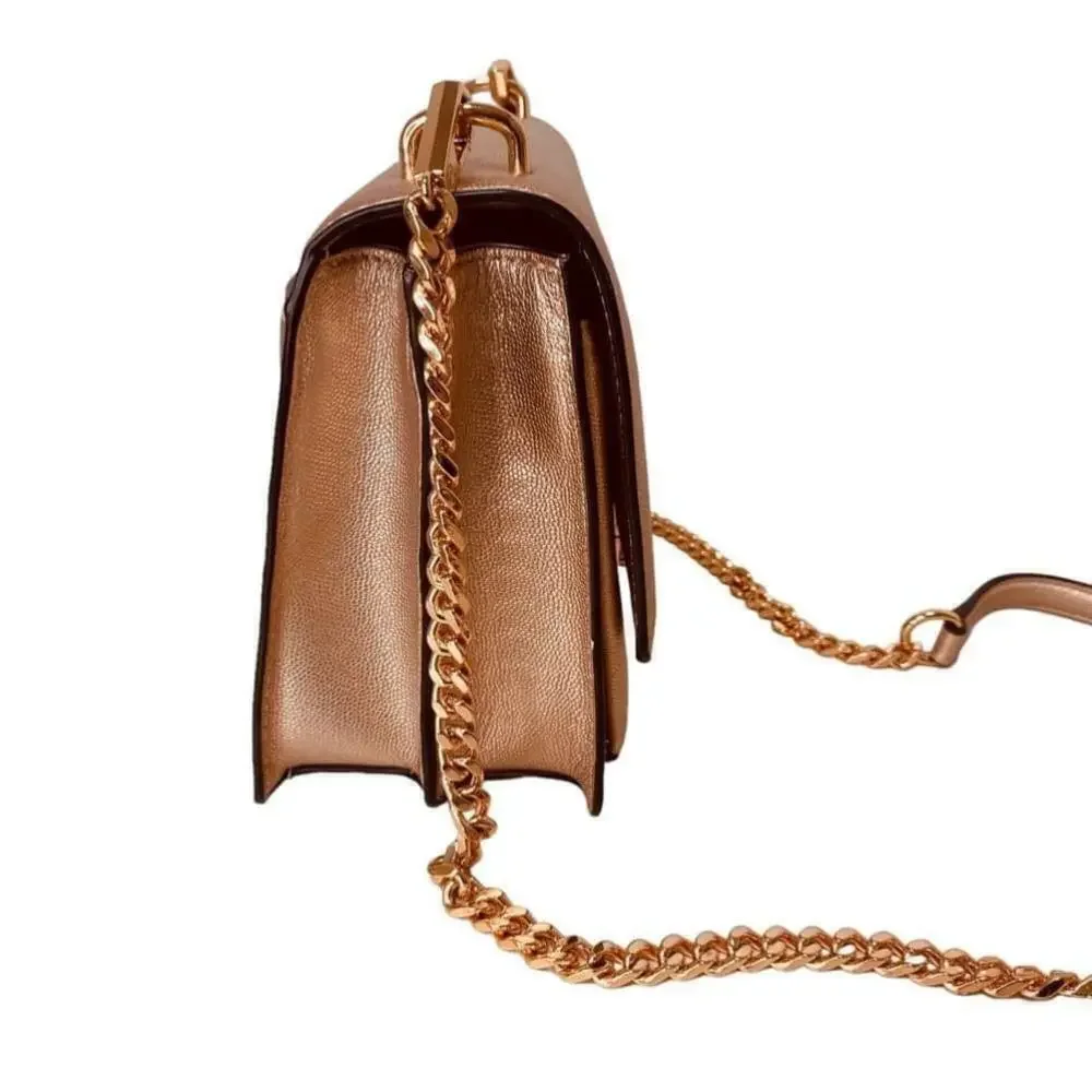 Rebecca Minkoff ‘christy’ Metallic Leather Shoulder Bag in rose gold